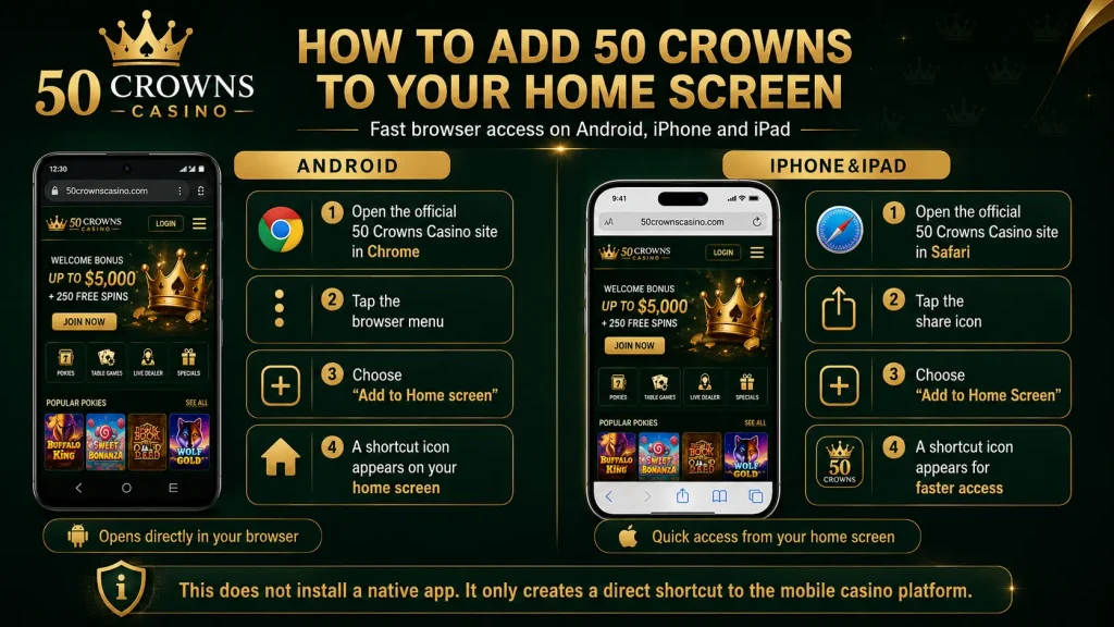 50 Crowns Casino App for Australians